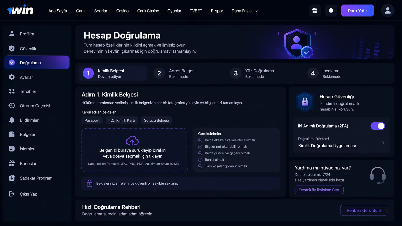 1win login yaparken karşılaşılan yaygın hatalar