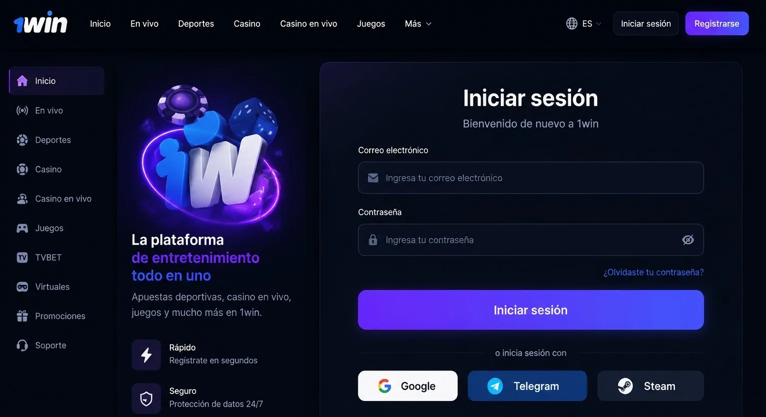 1win app login: acceso desde la aplicación móvil — 1win login