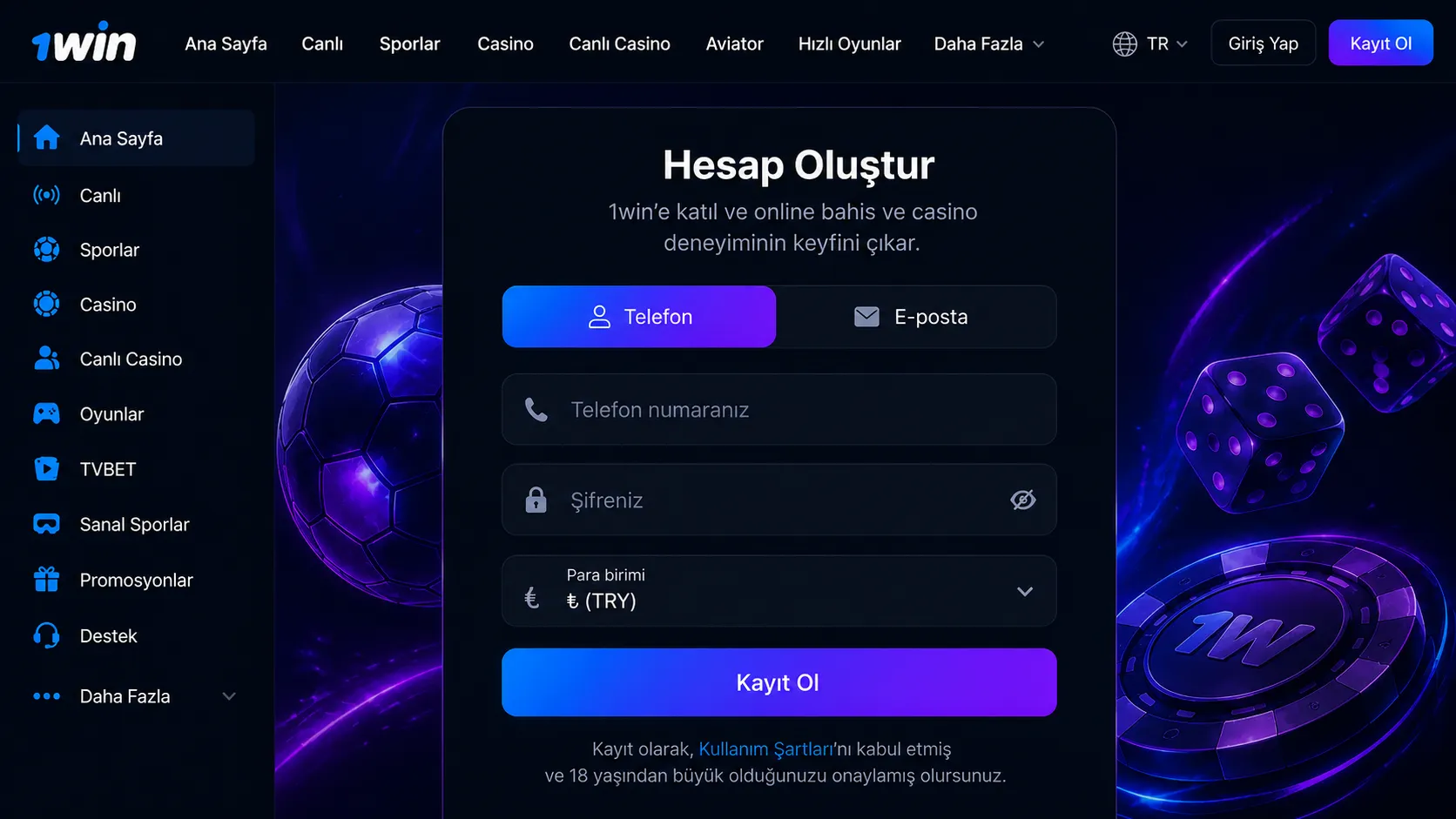 1win registration: hesabınızı birkaç dakikada oluşturun — 1win login