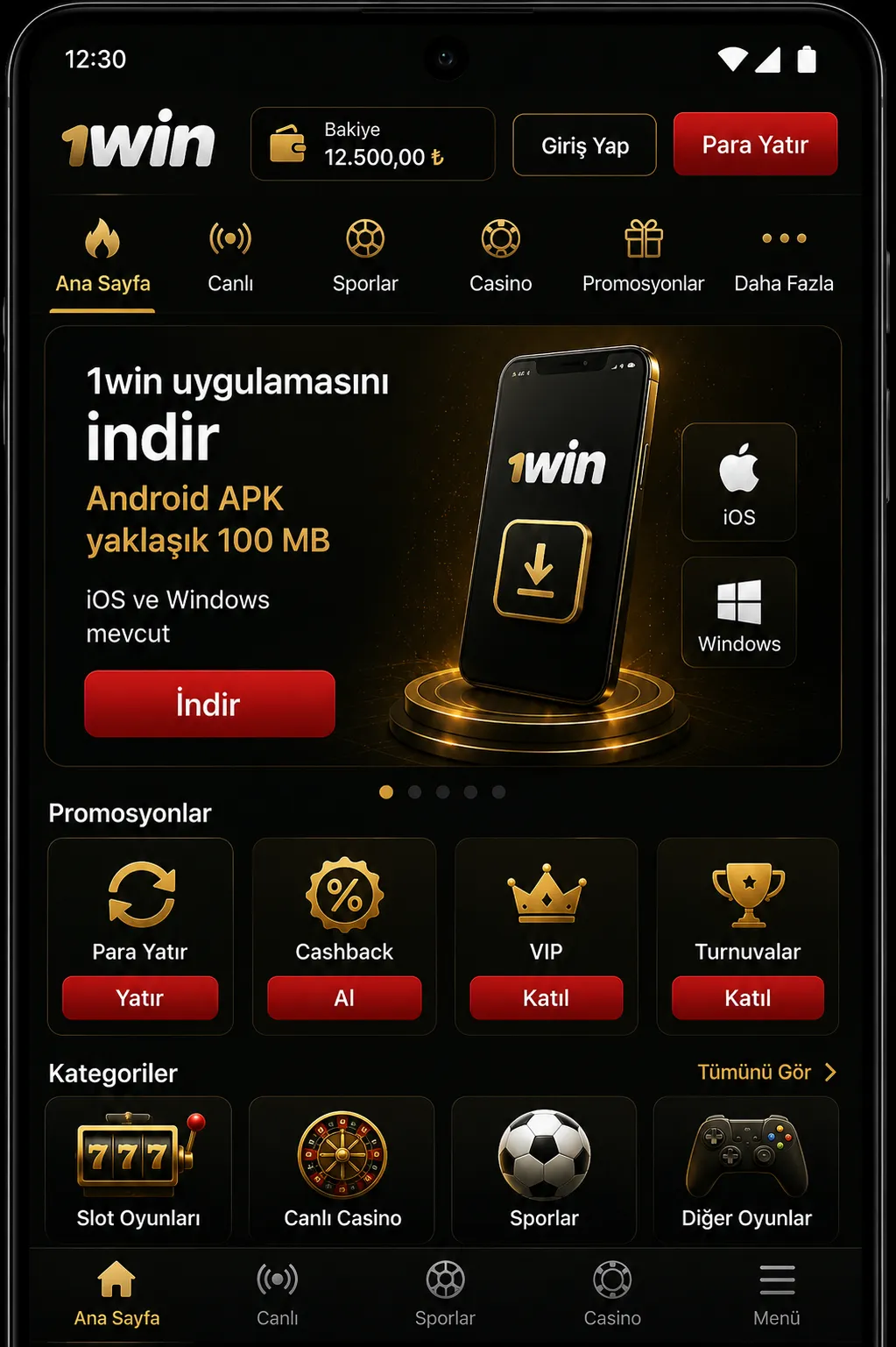 1win app'in kurulu olmasının avantajları ve özellikleri